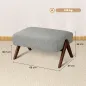 Reposapiés de Salón Taburete Bajo con Asiento Acolchado Patas de Madera para Sala de Estar Dormitorio 69x47x36 cm Gris