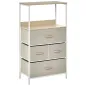 Cómoda Mueble de Almacenamiento cómoda 4 cajones Extraíbles 1 estante 58x29x103 cm Gris Blanco