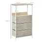 Cómoda Mueble de Almacenamiento cómoda 4 cajones Extraíbles 1 estante 58x29x103 cm Gris Blanco