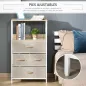 Cómoda Mueble de Almacenamiento cómoda 4 cajones Extraíbles 1 estante 58x29x103 cm Gris Blanco