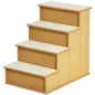 Escalera para Mascotas Escalones para Perros Gatos con Acolchados Desmontables Carga 30 kg 40x59x54,2 cm Natural y Crema