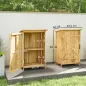 Caseta de Jardín de Madera 63,5x40x90 cm Armario para Almacenaje de Herramientas con 2 Estantes y Puerta Natural