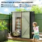 Cobertizo de Jardín Exterior 1,34 m² 161,5x94,5x196 cm con Puerta y Cerradura para Almacenamiento de Herramientas Negro