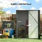 Cobertizo de Jardín Exterior 1,34 m² 161,5x94,5x196 cm con Puerta y Cerradura para Almacenamiento de Herramientas Negro