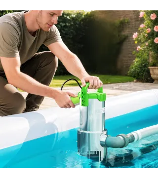 Bomba Sumergible de 1100 W para Aguas Sucias con Caudal de 18.000 l/h y Control Automático Mediante Flotador