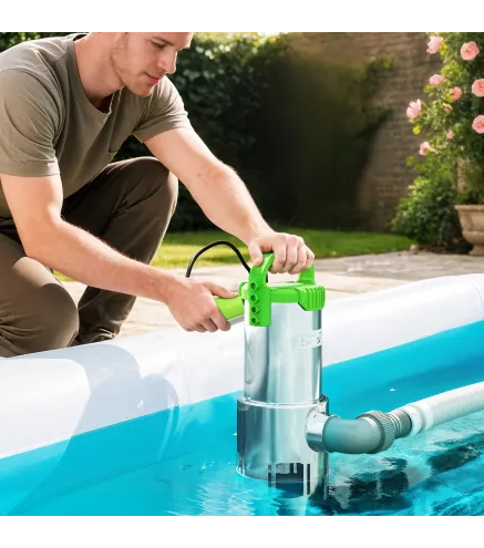 Bomba Sumergible de 1100 W para Aguas Sucias con Caudal de 18.000 l/h y Control Automático Mediante Flotador