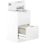 Cajonera de Escritorio con 2 Cajones Frentes Acanalados Mueble Archivador para Tamaño A4 o Carta 40x40x71 cm Blanco