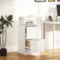 Cajonera de Escritorio con 2 Cajones Frentes Acanalados Mueble Archivador para Tamaño A4 o Carta 40x40x71 cm Blanco