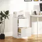 Cajonera de Escritorio con 2 Cajones Frentes Acanalados Mueble Archivador para Tamaño A4 o Carta 40x40x71 cm Blanco
