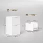 Cajonera de Escritorio con 2 Cajones Frentes Acanalados Mueble Archivador para Tamaño A4 o Carta 40x40x71 cm Blanco
