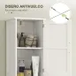 Armario Alto de Baño Estrecho con 2 Puertas 1 Cajón y 2 Estantes Ajustables Estilo Rústico 40x30x170 cm Blanco