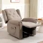 Sillón Relax Reclinable Eléctrico Levanta Personas con Respaldo Alto Capitoné Control Remoto Marrón Claro