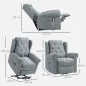 Sillón Relax Reclinable Eléctrico Levanta Personas con Respaldo Alto Capitoné Control Remoto Gris