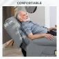 Sillón Relax Reclinable Eléctrico Levanta Personas con Respaldo Alto Capitoné Control Remoto Gris