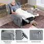 Sillón Relax Reclinable Eléctrico Levanta Personas con Respaldo Alto Capitoné Control Remoto Gris