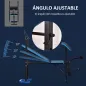 Banco de Musculación Banco de Pesas con Soporte para Barra y Respaldo Ajustable para Entrenamiento en Casa Gimnasio Azul