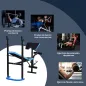 Banco de Musculación Banco de Pesas con Soporte para Barra y Respaldo Ajustable para Entrenamiento en Casa Gimnasio Azul