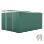 Cobertizo de Jardín Exterior 8,9 m² 280x345x201 cm con Puerta y 2 Ventanas para Almacenamiento de Herramientas Verde Cobertizo de Jardín Exterior 8,9 m² 280x345x201 cm con Puerta y 2 Ventanas para Almacenamiento de Herramientas Verde