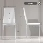Juego de 6 Sillas de Comedor Tapizada en PU con Respaldo Alto con Botones y Patas de Acero Diseño Moderno Blanco