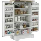 Armario Despensa Cocina con 2 Puertas 17 Estantes y Estante Ajustable para Comedor Salón 60x40x104 cm Crema