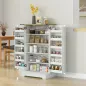 Armario Despensa Cocina con 2 Puertas 17 Estantes y Estante Ajustable para Comedor Salón 60x40x104 cm Crema