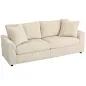 Sofá de 3 Plazas Tapizado en Pana con 2 Almohadas Reposabrazos y Cojín de Muelles para Salón 212x80x88 cm Crema Sofá de 3 Plazas Tapizado en Pana con 2 Almohadas Reposabrazos y Cojín de Muelles para Salón 212x80x88 cm Crema
