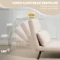 Sofá Cama Convertible 3 en 1 Sillón Cama 2 Plazas Plegable Respaldo Ajustable de 5 Niveles Almohadas 102x73x81cm Beige
