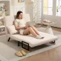 Sofá Cama Convertible 3 en 1 Sillón Cama 2 Plazas Plegable Respaldo Ajustable de 5 Niveles Almohadas 102x73x81cm Beige