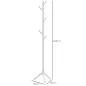 Perchero de Pie de Madera Forma de Árbol con 8 Ganchos para Colgar Ropa Bolsos en Pasillo Entrada 40x40x165 cm Blanco