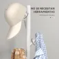 Perchero de Pie de Madera Forma de Árbol con 8 Ganchos para Colgar Ropa Bolsos en Pasillo Entrada 40x40x165 cm Blanco