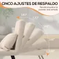 Sofá Cama Individual Plegable Sofá Cama Convertible 4 en 1 Respaldo Ajustable de 5 Niveles y Almohada 63x73x81 cm Beige