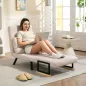Sofá Cama Individual Plegable Sofá Cama Convertible 4 en 1 Respaldo Ajustable de 5 Niveles y Almohada 63x73x81 cm Beige
