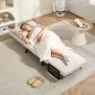 Sofá Cama Individual Plegable Sofá Cama Convertible 4 en 1 Respaldo Ajustable de 5 Niveles y Almohada 63x73x81 cm Beige