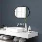 Espejo de Baño Ovalado 40x70 cm Espejo Decorativo de Pared con Marco de Aluminio para Salón Horizontal o Vertical Negro