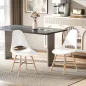 Pack de 2 Sillas de Comedor de Plástico con Respaldo Curvado y Patas de Madera de Caucho Blanco