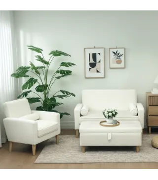 Banco de Almacenamiento Baúl Tapizado de Terciopelo con Patas de Madera Capacidad 71L 100x50x43 cm Blanco Crema