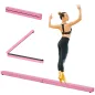 Barra de Equilibrio Gimnasia Plegable 210 cm Barra de Gimnasia Artística para Niños Adultos Entrenamiento en Casa Rosa