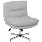 Silla de Oficina sin Brazos con Altura Ajustable Función de Basculante Base Cruzada y Asiento Amplio Gris