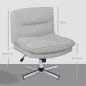 Silla de Oficina sin Brazos con Altura Ajustable Función de Basculante Base Cruzada y Asiento Amplio Gris