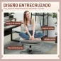 Silla de Oficina sin Brazos con Altura Ajustable Función de Basculante Base Cruzada y Asiento Amplio Gris