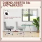 Silla de Oficina sin Brazos con Altura Ajustable Función de Basculante Base Cruzada y Asiento Amplio Gris