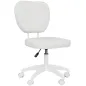 Silla de Oficina Giratoria Tapizada en PU con Altura Ajustable Sin Brazos Carga 120 kg 46x59x82-92 cm Blanco