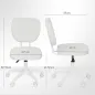 Silla de Oficina Giratoria Tapizada en PU con Altura Ajustable Sin Brazos Carga 120 kg 46x59x82-92 cm Blanco