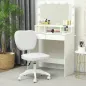 Silla de Oficina Giratoria Tapizada en PU con Altura Ajustable Sin Brazos Carga 120 kg 46x59x82-92 cm Blanco