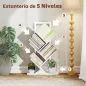 Estantería en Forma de Árbol con 5 Estantes y Sistema Antivuelco para Salón Dormitorio 50x24x82 cm Blanco