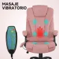 Silla Oficina con Masaje de 6 Puntos con Función Basculante con Calefacción Altura Ajustable