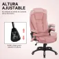 Silla Oficina con Masaje de 6 Puntos con Función Basculante con Calefacción Altura Ajustable