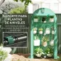 Invernadero de Exterior con 4 Estantes Puerta Enrollable Cubierta de PE y Marco de Acero 105x45x160 cm Verde
