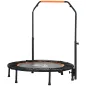 Cama Elástica Plegable Ø102 cm con Mango Ajustable Marco de Acero para Entrenamiento Piernas Cuerpo Negro y Naranja
