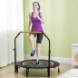Cama Elástica Plegable Ø102 cm con Mango Ajustable Marco de Acero para Entrenamiento Piernas Cuerpo Negro y Naranja